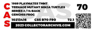 1989 Playmates Teenage Mutant Ninja Turtles Carded Action Figure - Genghis Frog 14 Back ITEM # N104