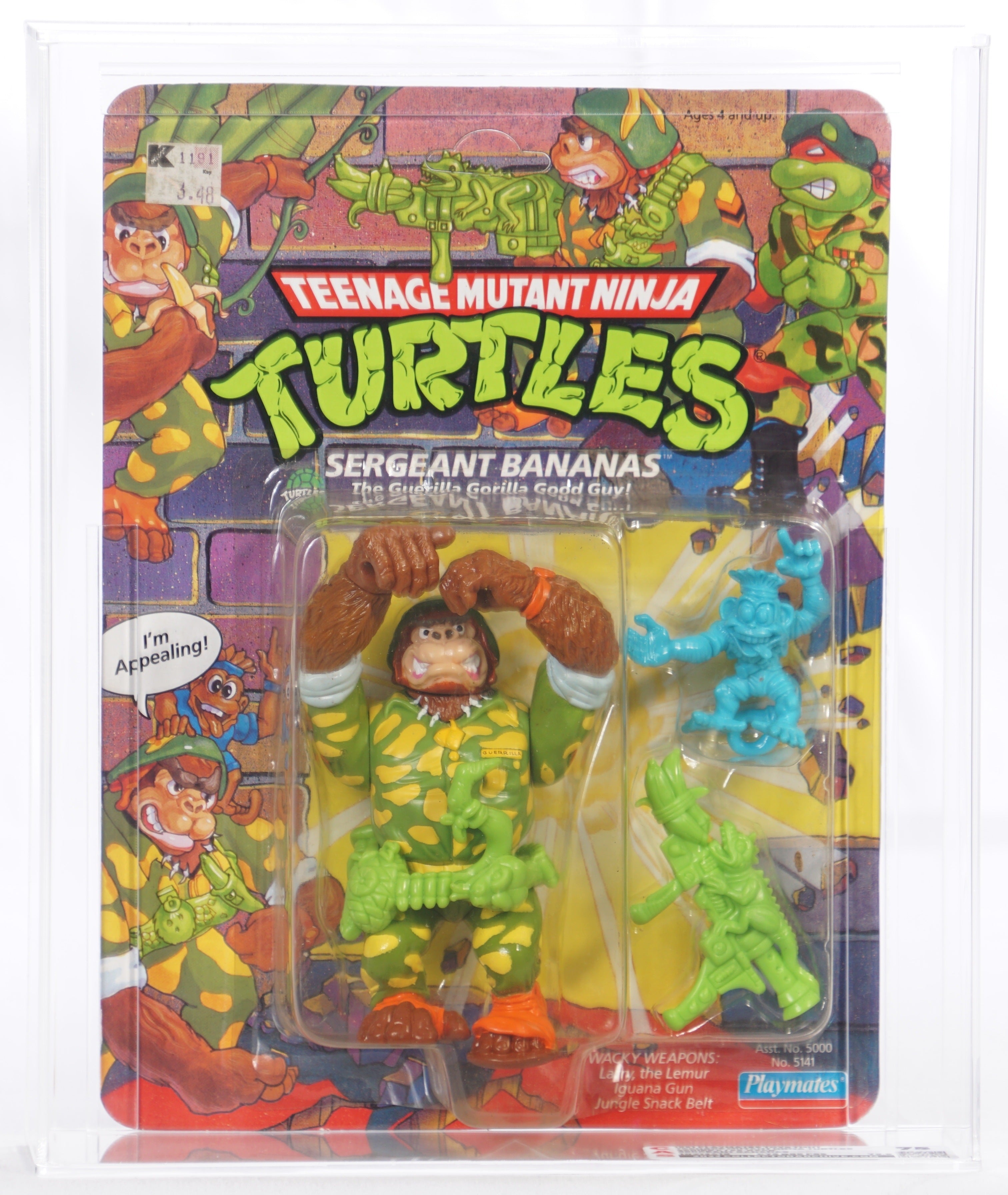 1991 Playmates Teenage Mutant Ninja Turtles Carded Action Figure - Ser